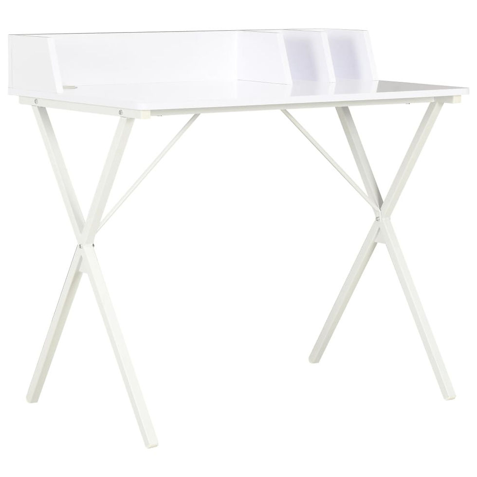 Thumbnail: Desk White and Natural 80x50x84 cm