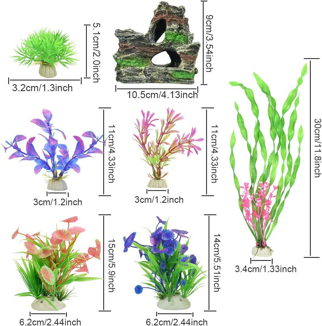 Colorful Oasis: 13 Pieces of Artificial Aquarium Plants for Fish Tanks