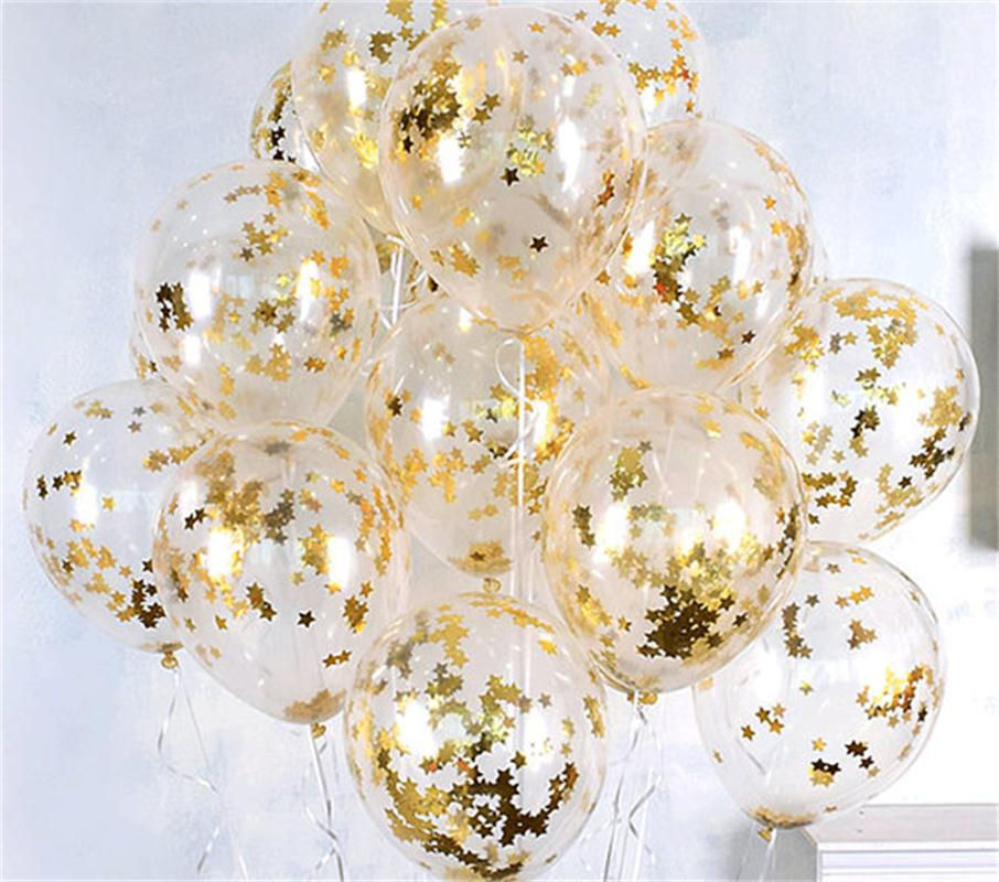 Thumbnail: 10pcs 12 Inch Confetti Latex Balloons Metallic Helium Novelty Gift Idea