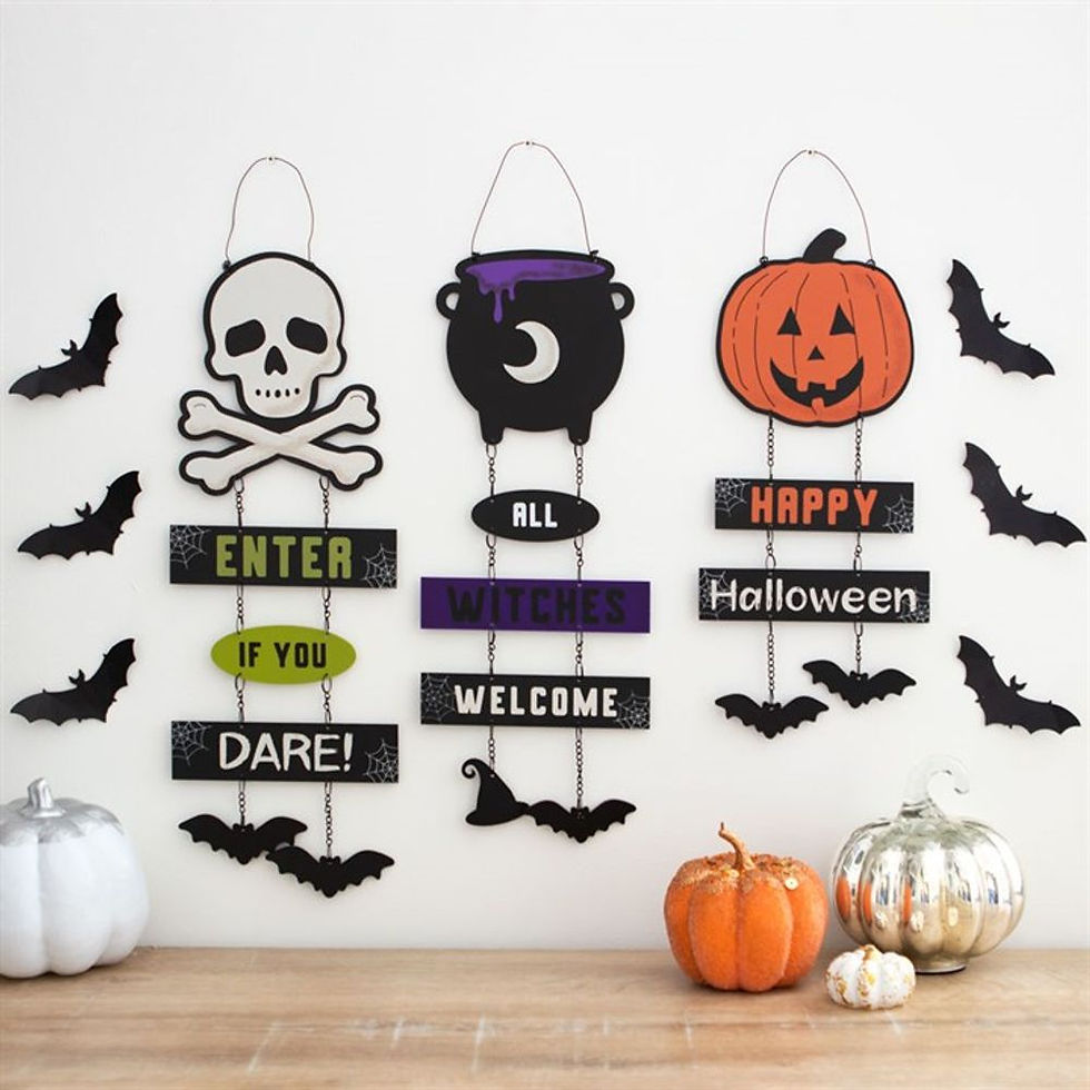 Thumbnail: All Witches Welcome Cauldron Chain Sign