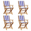 Thumbnail: Folding Garden Chairs 4 pcs Blue and White Fabric and Solid Wood