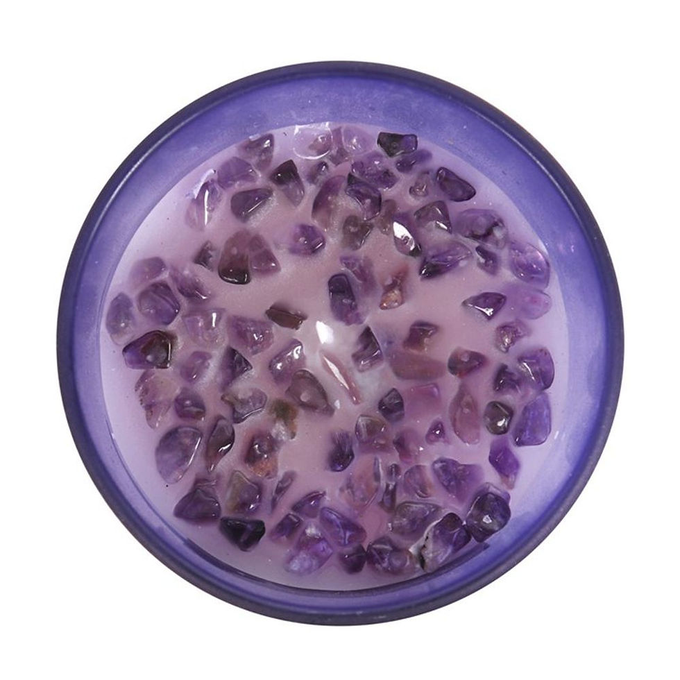 Thumbnail: Third Eye Chakra Lavender Crystal Chip Candle
