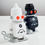 Thumbnail: Wind-up Robot Salt & Pepper Shakers, Black and White, 7 x 9.5 x 3 cm