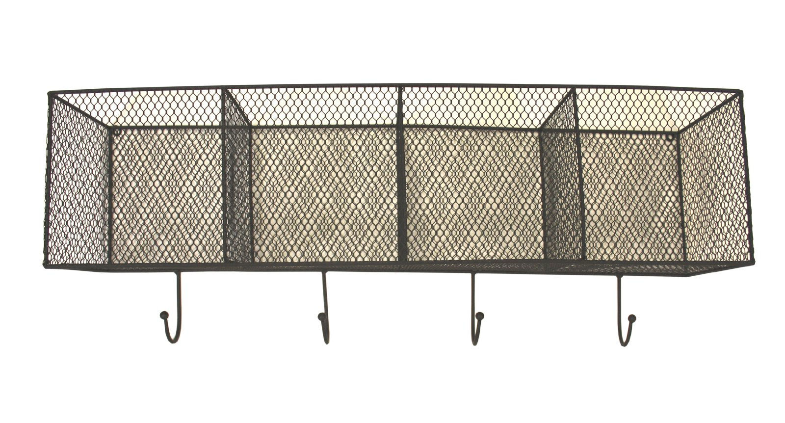 4 Basket And Hook Wall Unit Black Shipping furniture UK