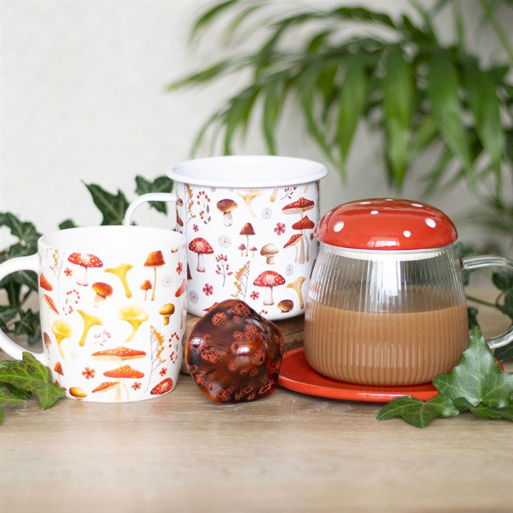 Thumbnail: All Over Mushroom Print Enamel Mug