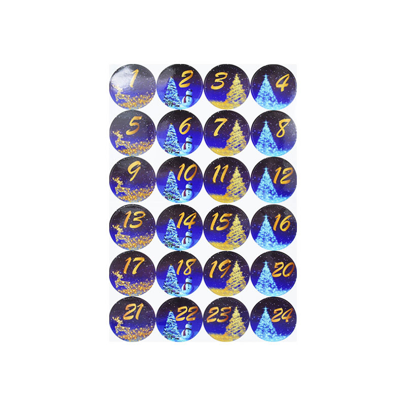 Thumbnail: 24PCS Christmas Stickers Advent Calendar Number Stickers for DIY Gift Packaging