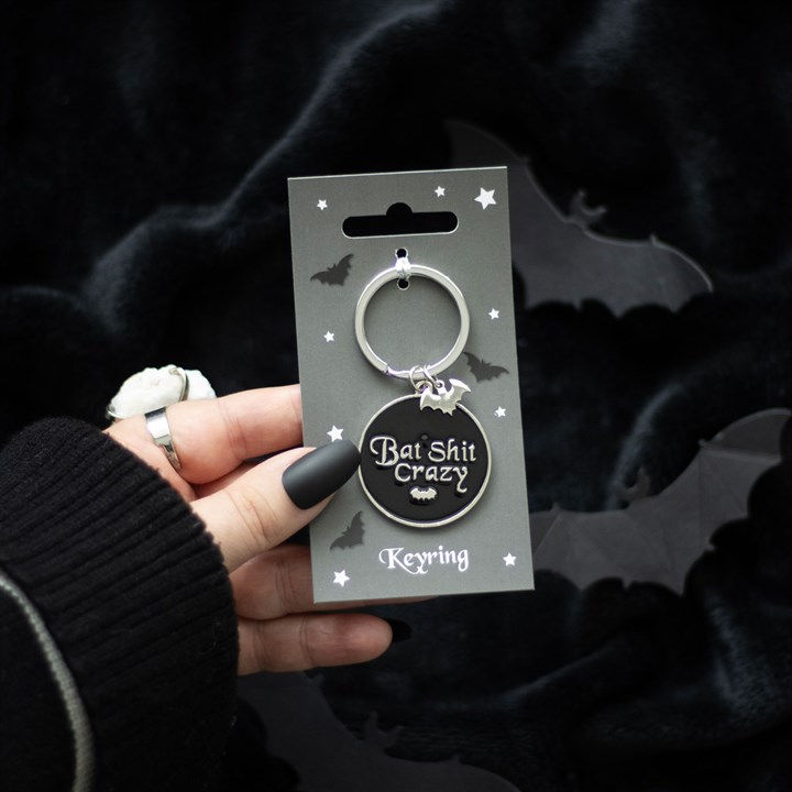 Thumbnail: Round Bat Shit Crazy Keyring