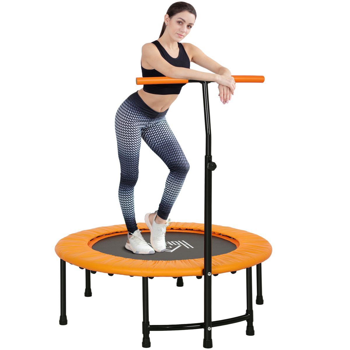 40 Inch Mini Fitness Trampoline Rebounder with Handle – Orange