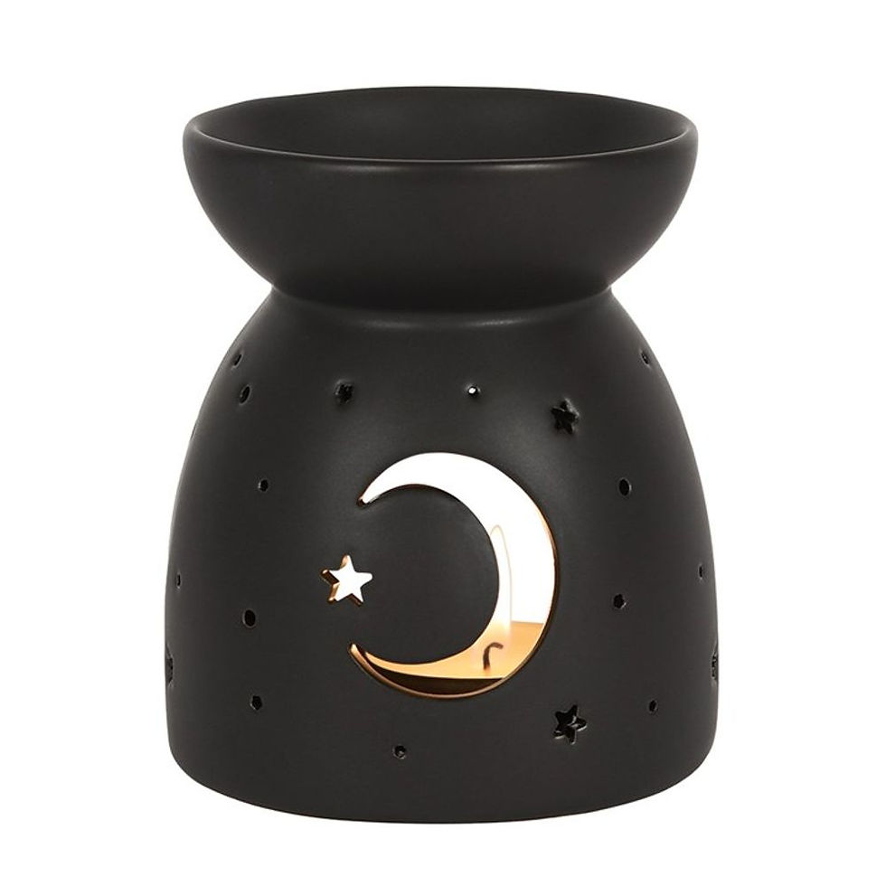 Thumbnail: Black Mystical Moon Cut Out Oil Burner