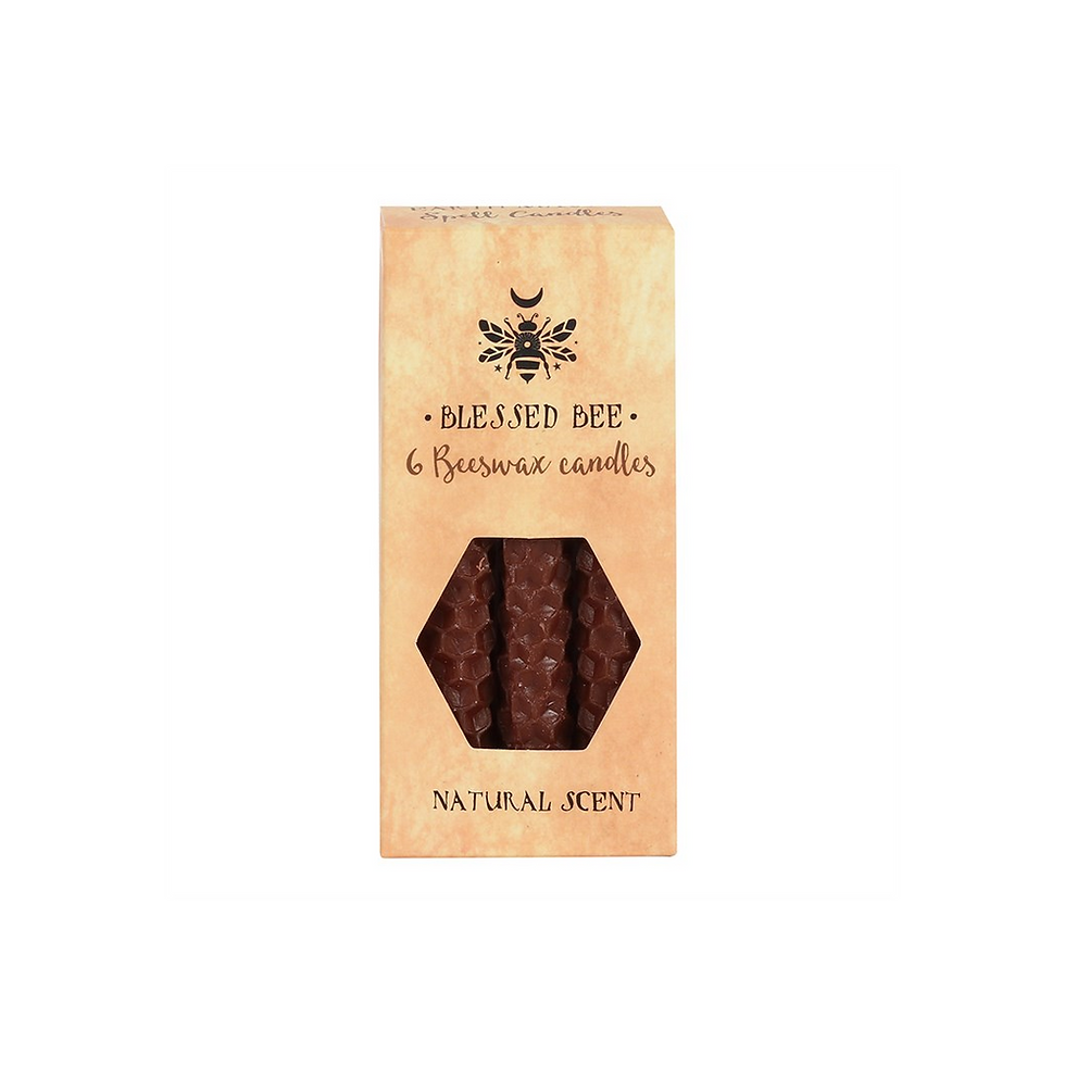 Thumbnail: Set of 6 Brown Beeswax Spell Candles