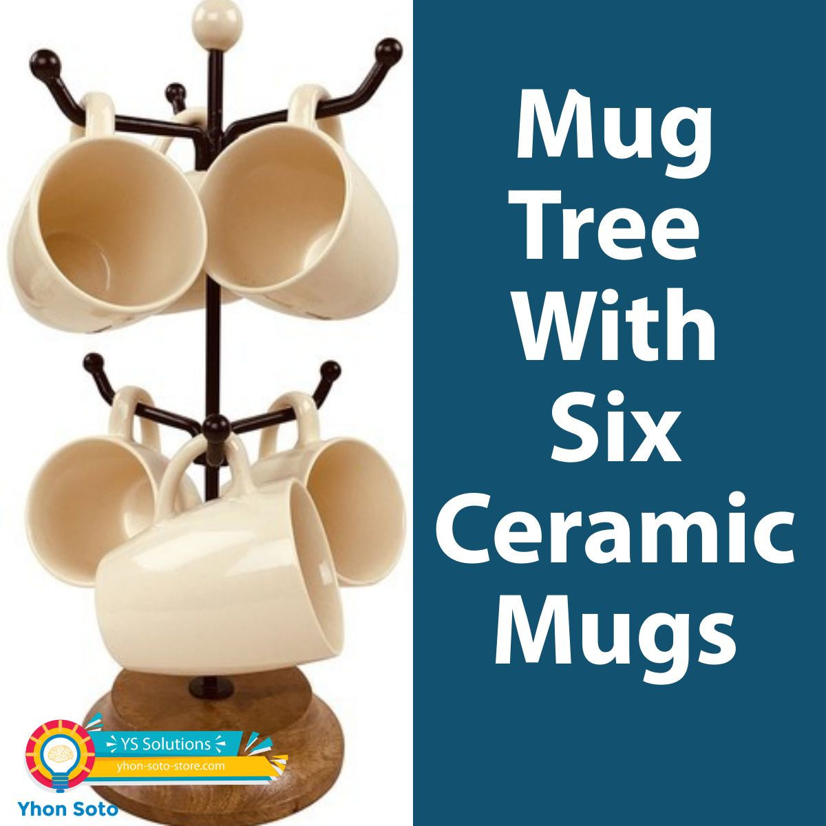 Mug Tree With Six Ceramic Mugs Shipping furniture UK