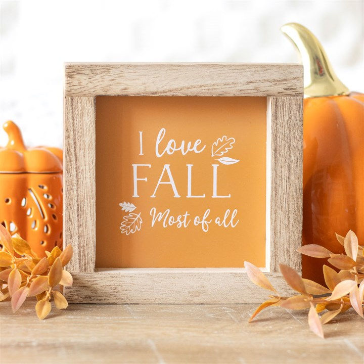 Thumbnail: Orange I Love Fall Most of All Wooden Frame Sign