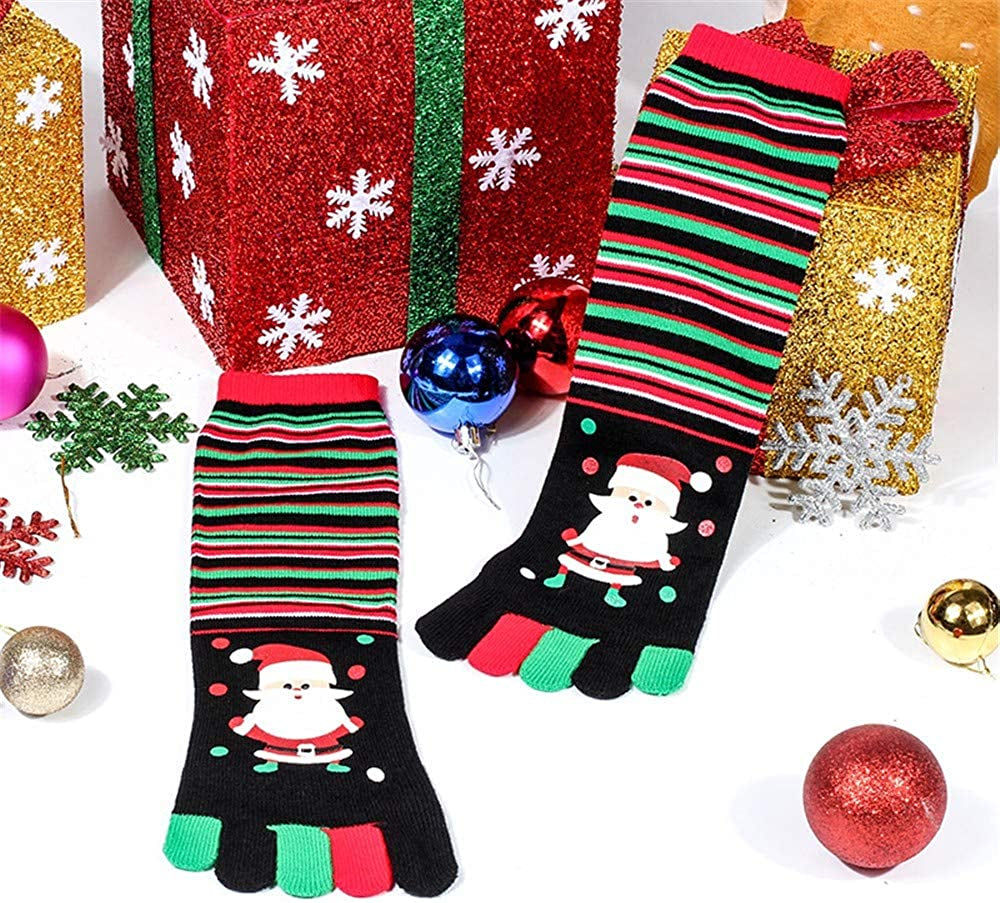 Unisex Festive Christmas Novelty Socks 3 Pairs Colorful Fun Cotton Reindeer Sant