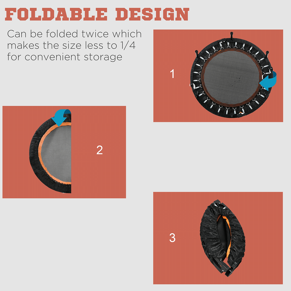 Thumbnail: 40 Inch Foldable Fitness Trampoline with Adjustable Handle