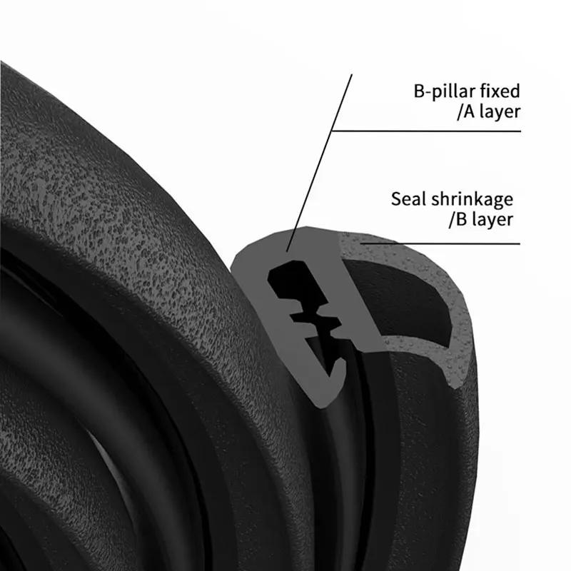 Thumbnail: 2M Thicken Rubber B-Pillar Sealing Strip Car Door Edge Scratch Protector