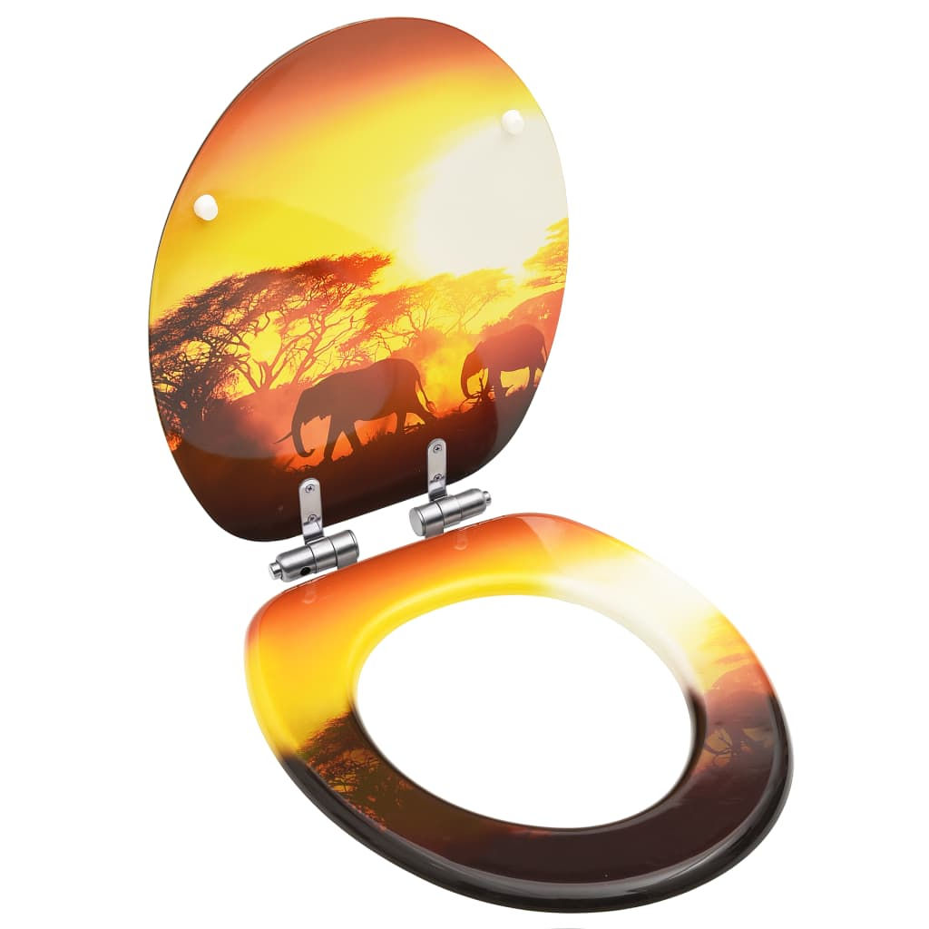 Toilet Seat with Soft Close Lid MDF Savanne Design