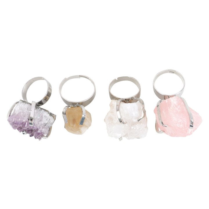 Thumbnail: Set of 12 Assorted Crystal Rings