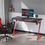 Thumbnail: Gaming Desk with Gamepad Holder Cup Holder Headphone Hook Home Office