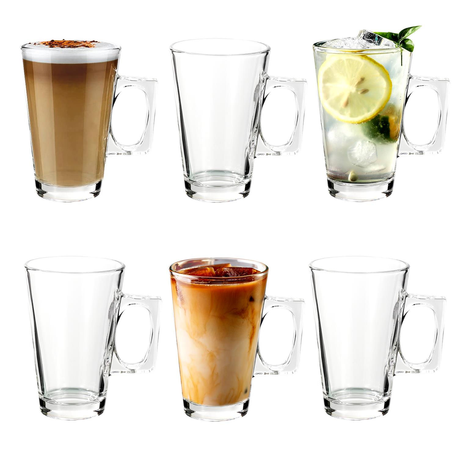 Set of 6 200ml Latte Glasses