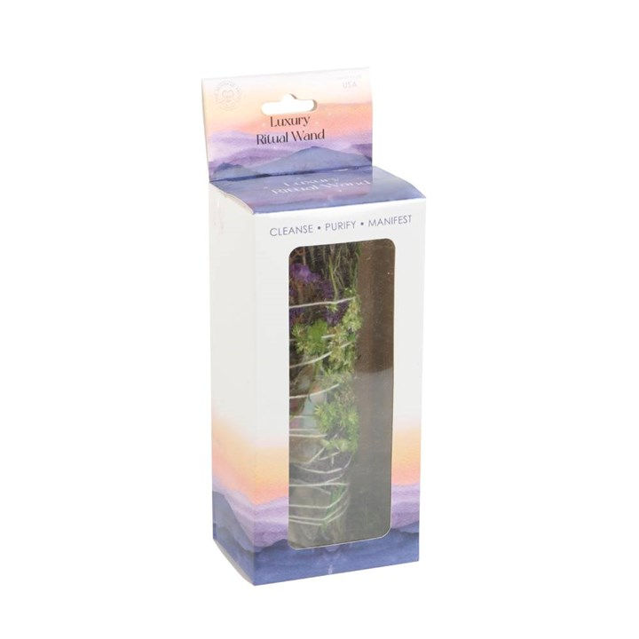 Thumbnail: 6in Ritual Wand Smudge Stick with Rosemary, Lavender and Abalone