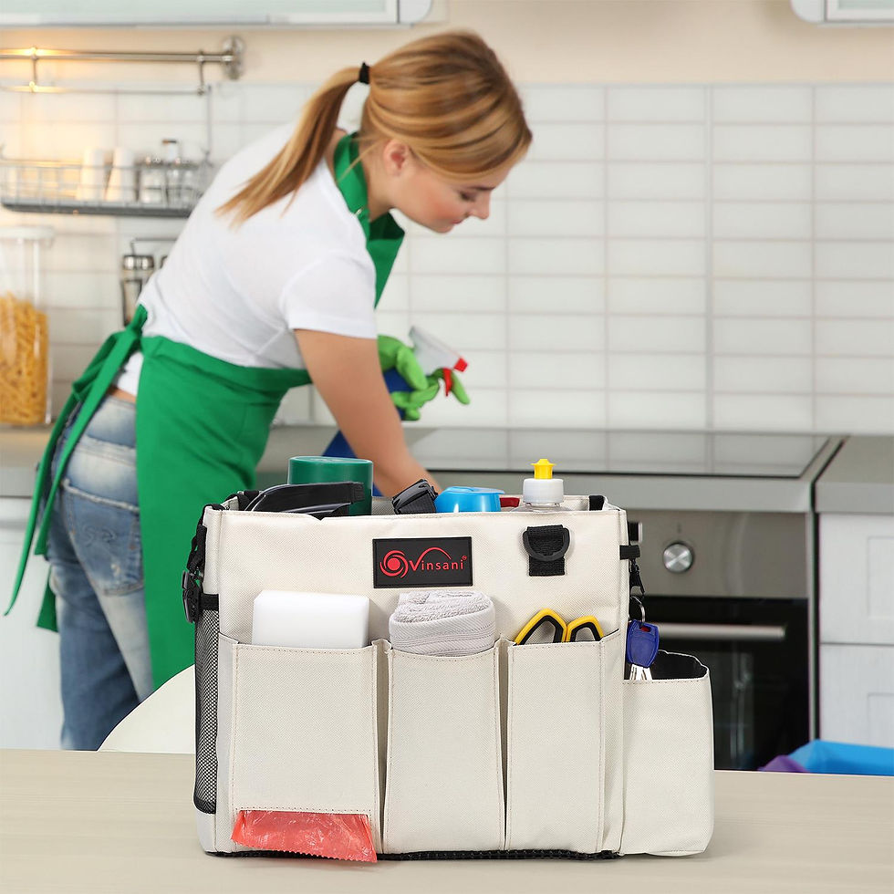 Thumbnail: Cleaning Caddy Multifunctional Storage Organiser Bag w Handle & Straps