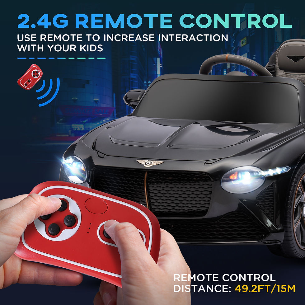 Thumbnail: Bentley Bacalar Licensed 12V Kids Electric Car w/ Portable Battery - Black