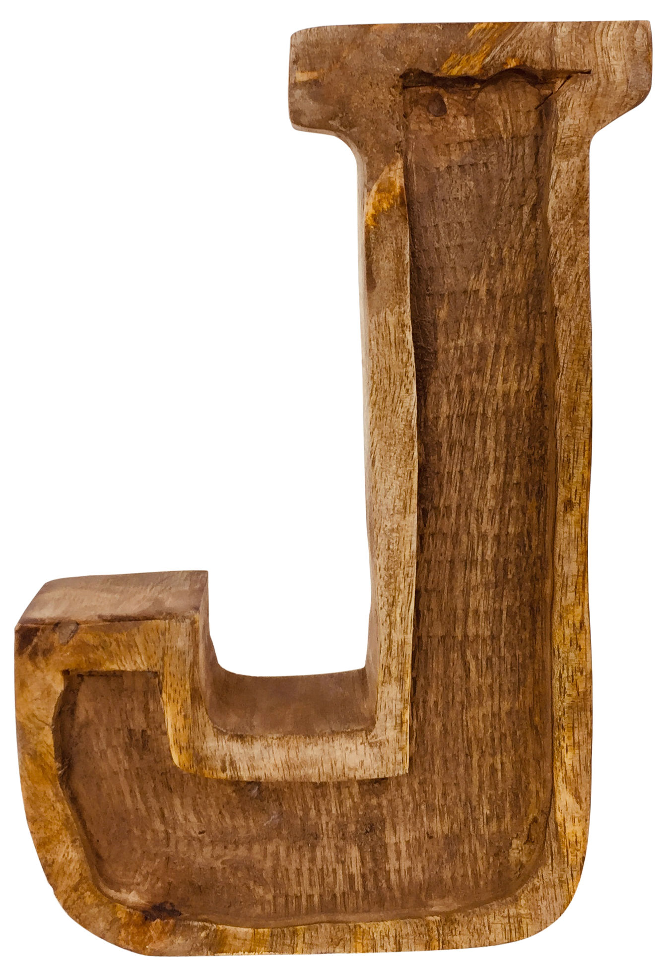 Hand Carved Wooden Embossed Letter J Shipping furniture UK