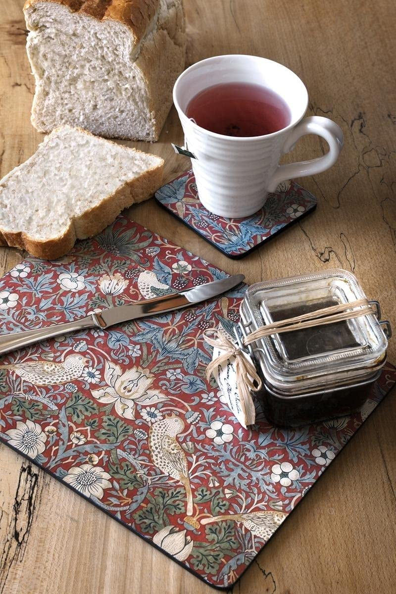 Thumbnail: Pimpernel Strawberry Thief Red Coasters, Set of 6