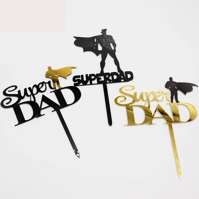 Thumbnail: Acrylic Super Dad Happy Birthday Cake Topper Father's Day Party Decorations