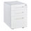 Thumbnail: 3 Draw Modern Steel Filing Cabinet w/ 4 Wheels Lock Pencil Box White Vinsetto