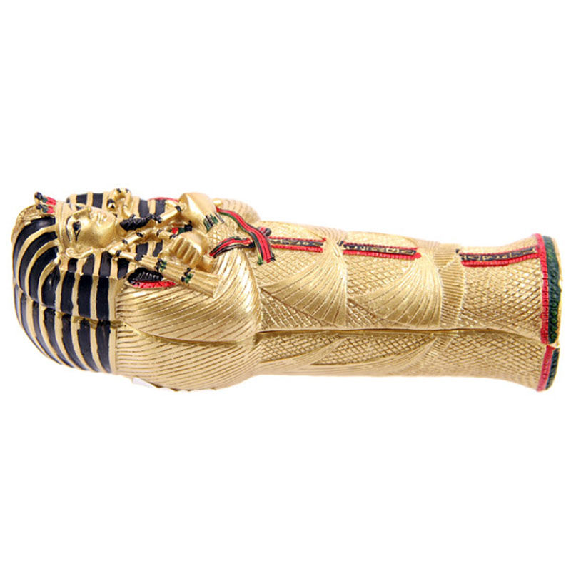 Gold Egyptian Tutankhamen Sarcophagus Trinket Box with Mummy Novelty Gift
