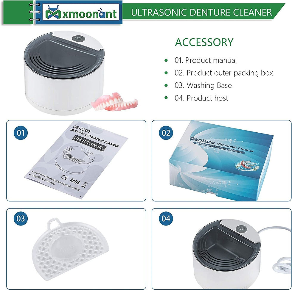 Thumbnail: Denture Bath Ultrasonic Denture Cleaning Machine Professional Type 150ML Crafted