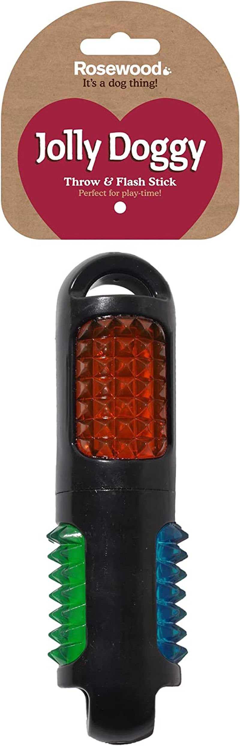 Thumbnail: Jolly Doggy Throw and Flash Rubber Bone Dog Toy, 13 cm