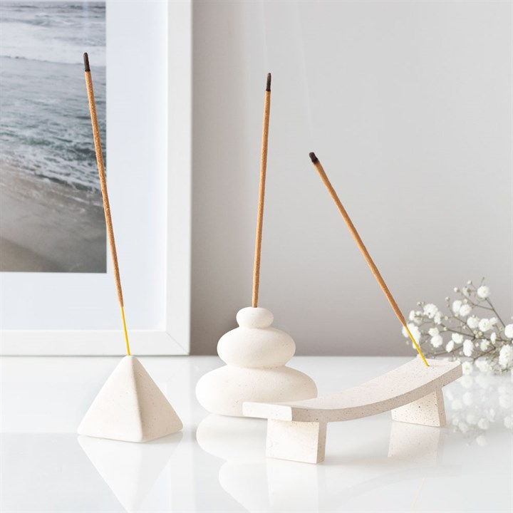 Thumbnail: Cream Speckle Balancing Stones Incense Stick Holder