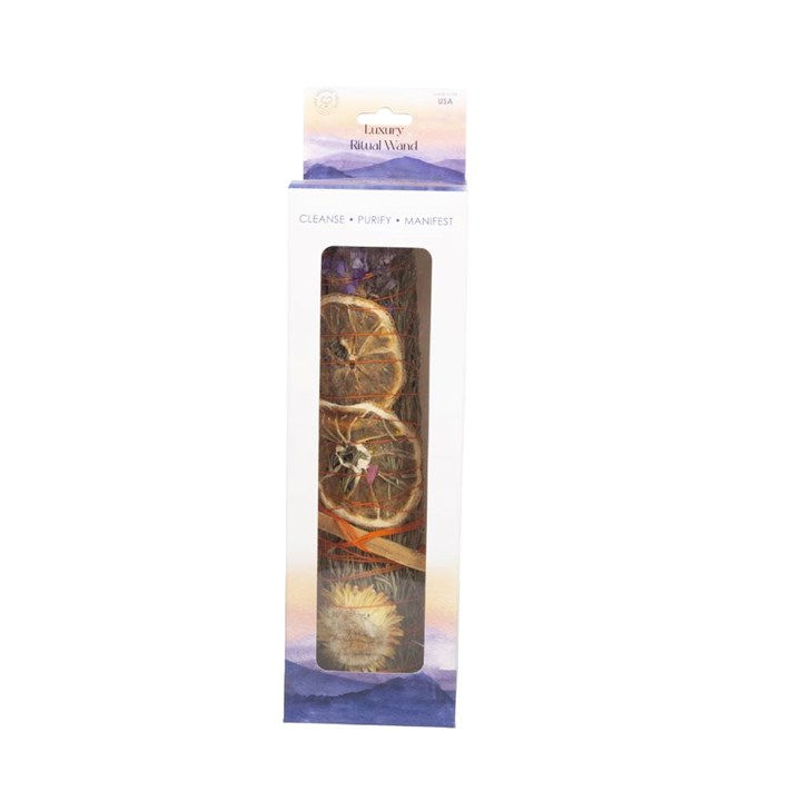 Thumbnail: 9in Ritual Wand Smudge Stick with Rosemary, Lavender, and Orange