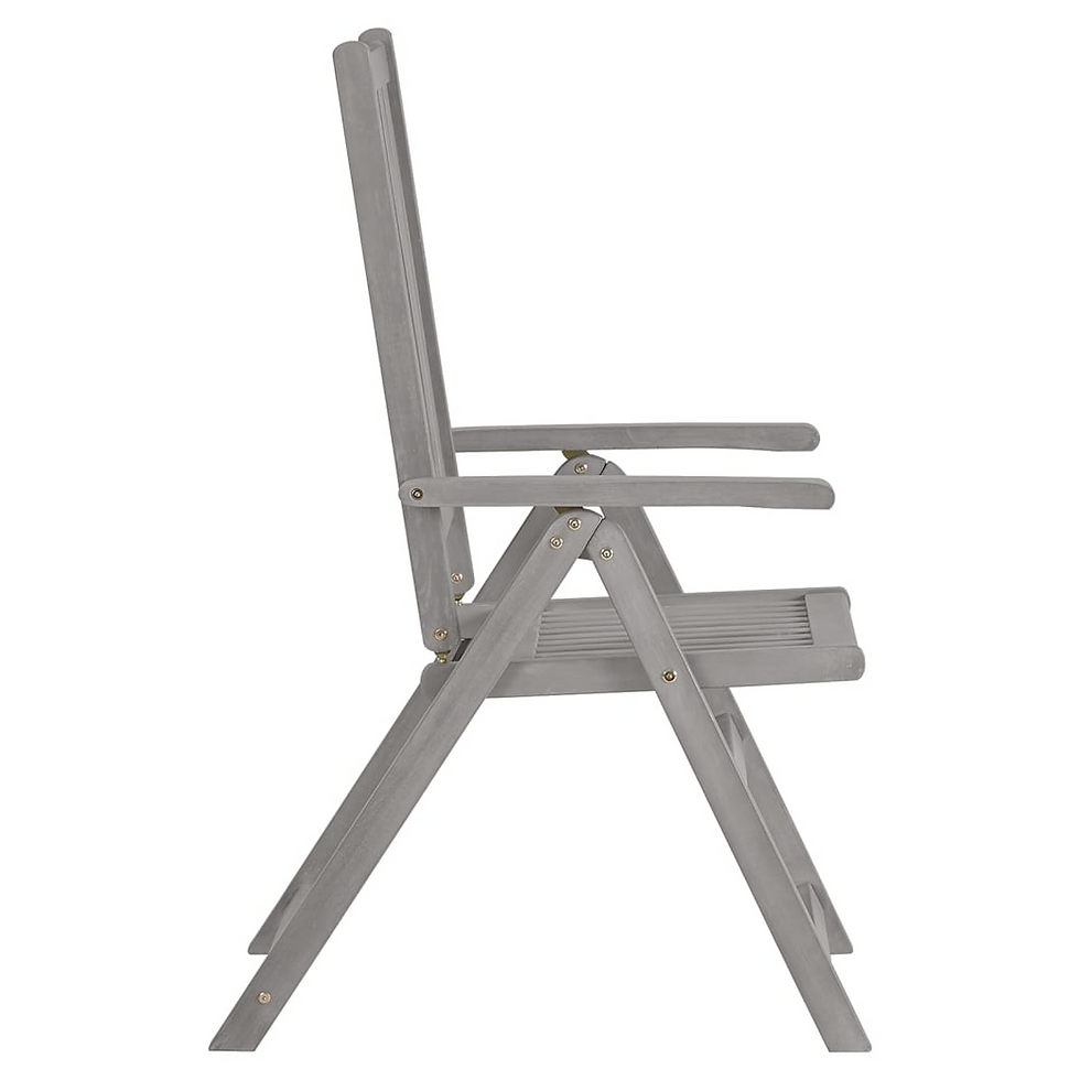 Thumbnail: Garden Reclining Chairs 2 pcs Grey Solid Acacia Wood