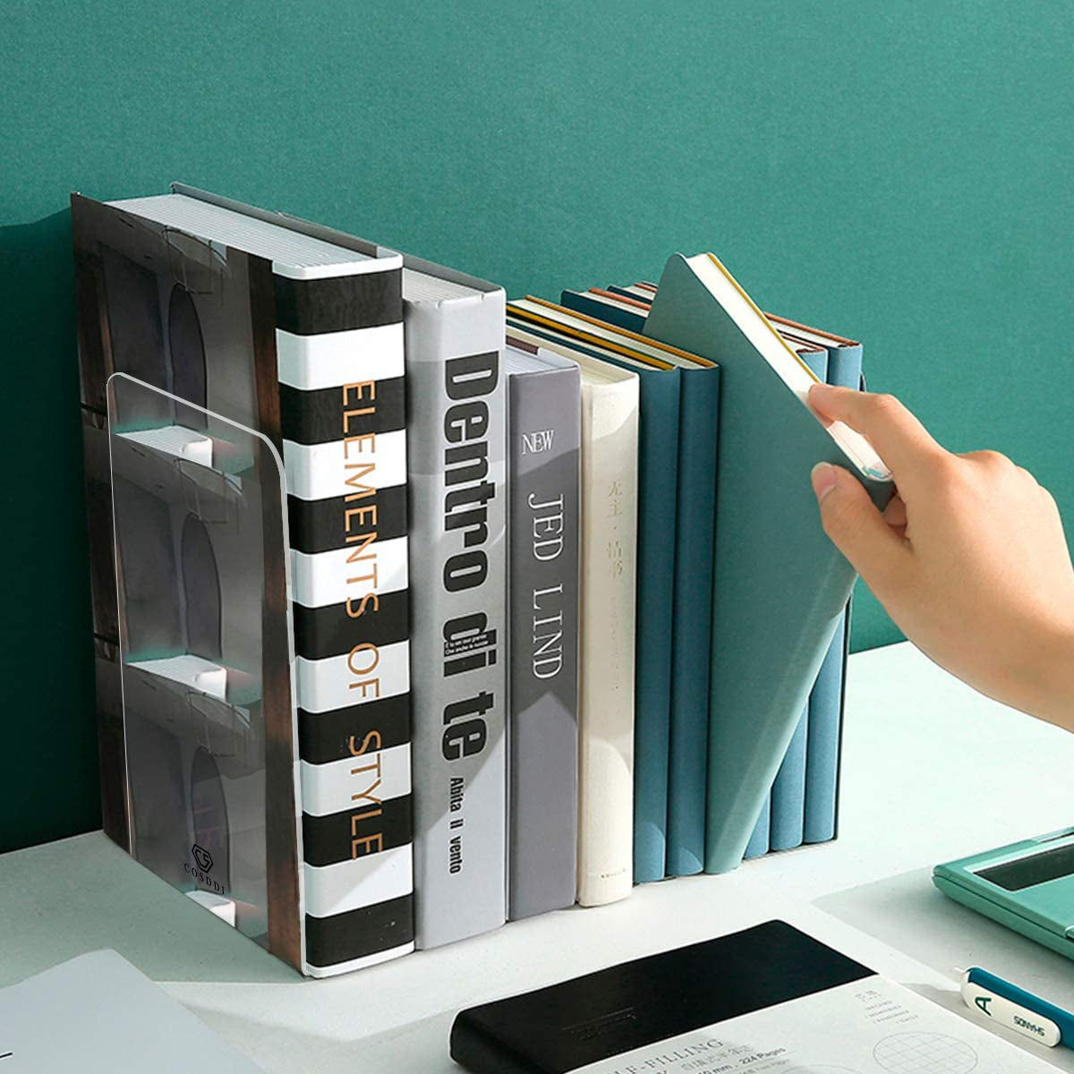 Clear Vue Bookends: Elegant and Functional Shelf Organizers