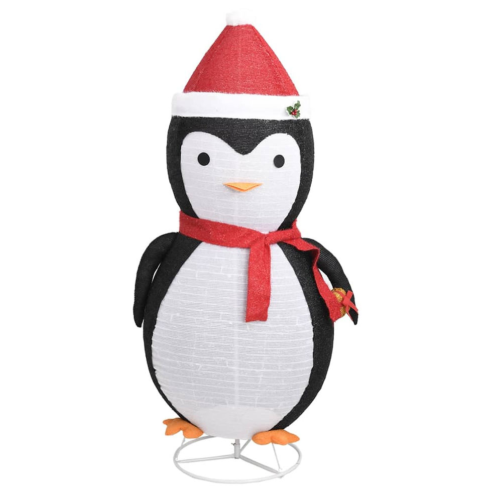 Thumbnail: Decorative Christmas Snow Penguin Figure LED Luxury Fabric 180cm