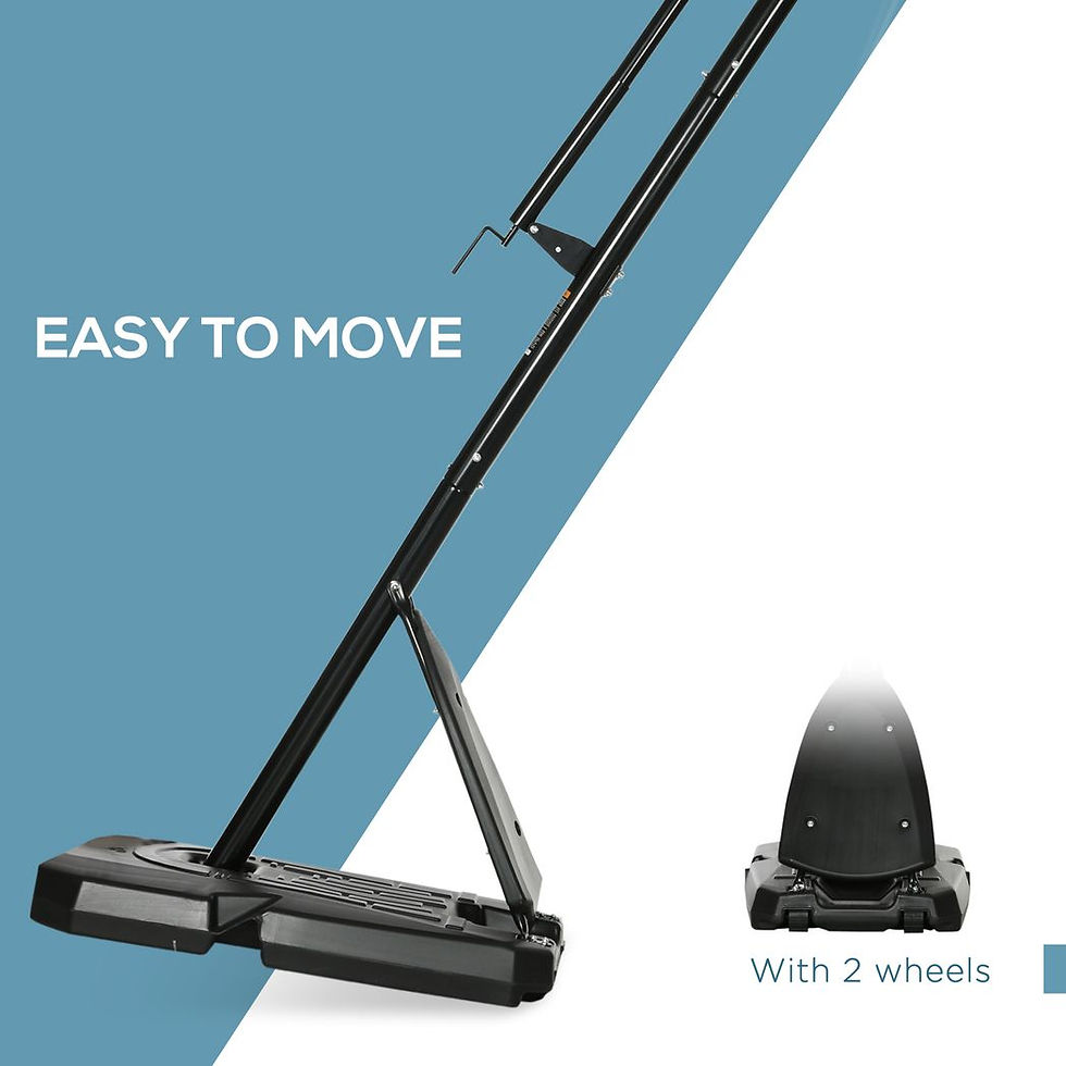 Thumbnail: Adjustable Basketball Hoop with Weighted Base, Wheels, 2.4-2.9m