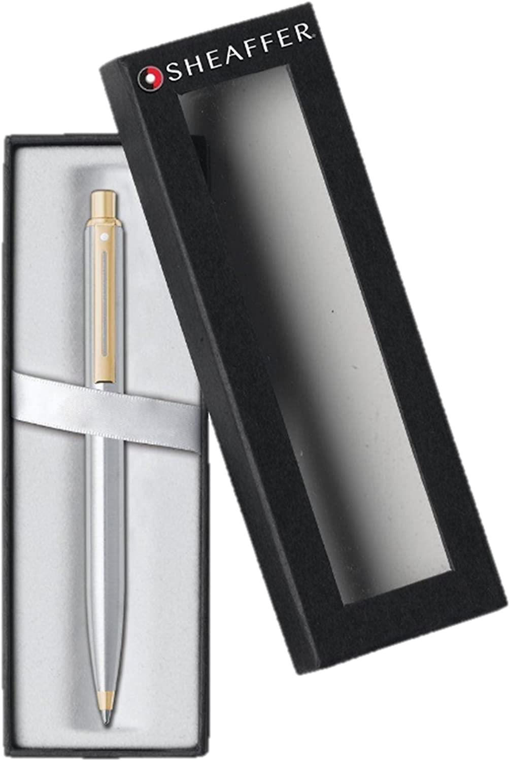 Sheaffer Sentinel Ball Pen Brushed Chrome In Luxury Gift Box