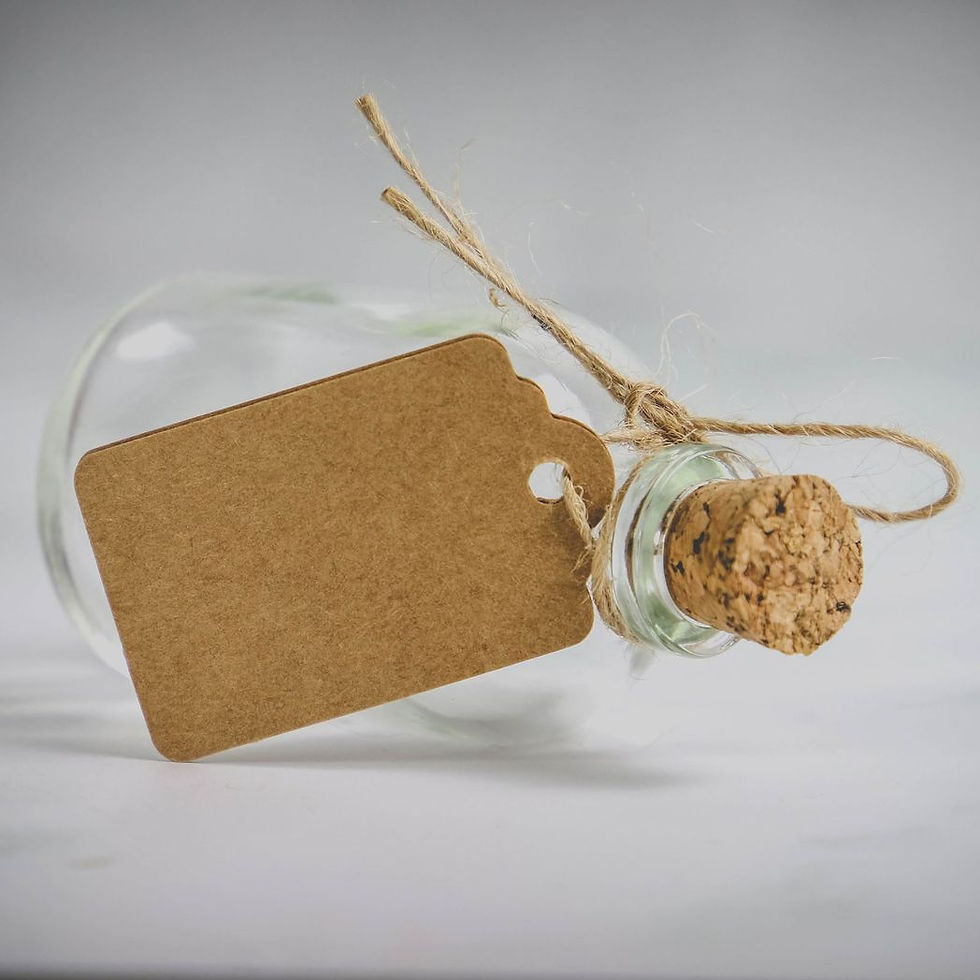 Thumbnail: Mini 50ml Glass Bottles with Decorative Labels - Set of 12