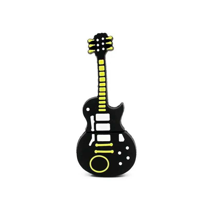 Thumbnail: Cartoon Guitar USB 2.0 Flash Drive, 128GB 64GB 32GB, High-Speed Memory Stick