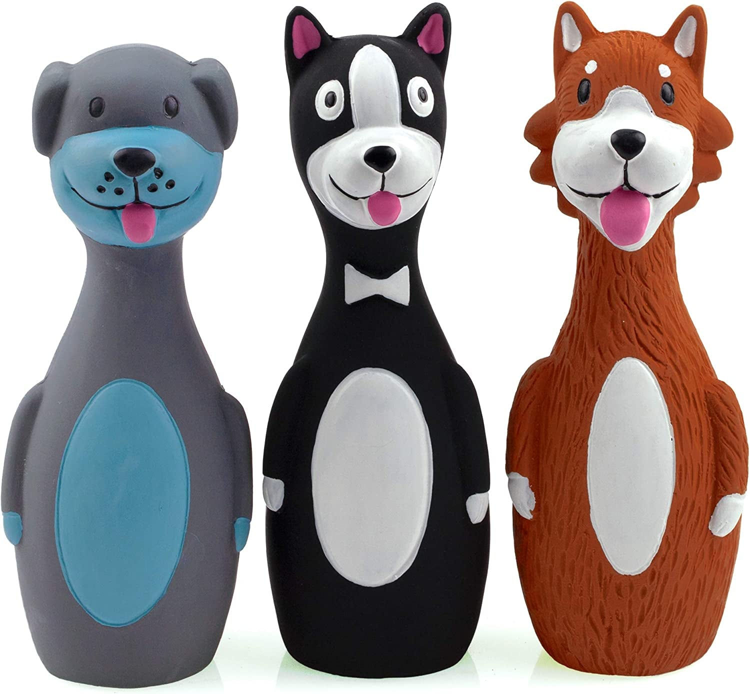 Interactive Squeaky Latex Dog Toy Trio: Perfect for Playful Pups!