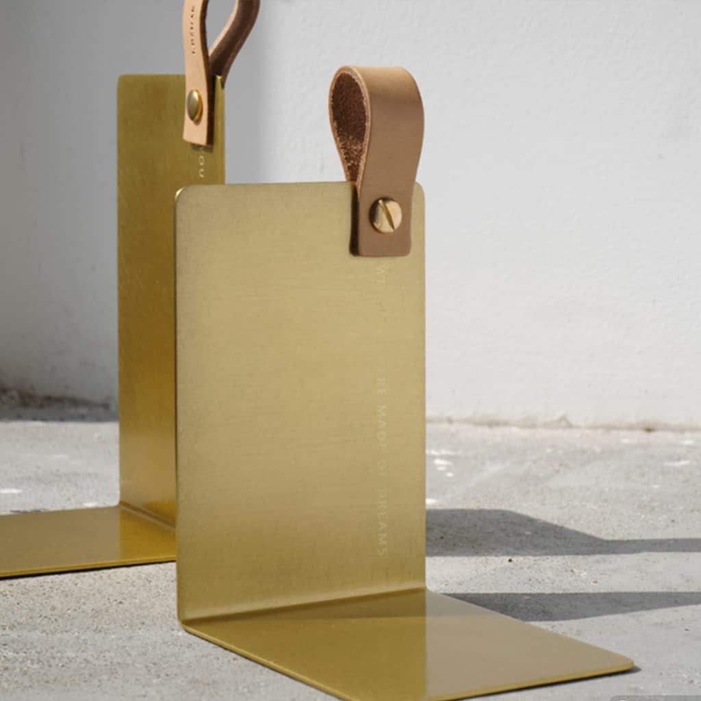 Brass bookends metal non-slip storage retro suitable for library office home fur