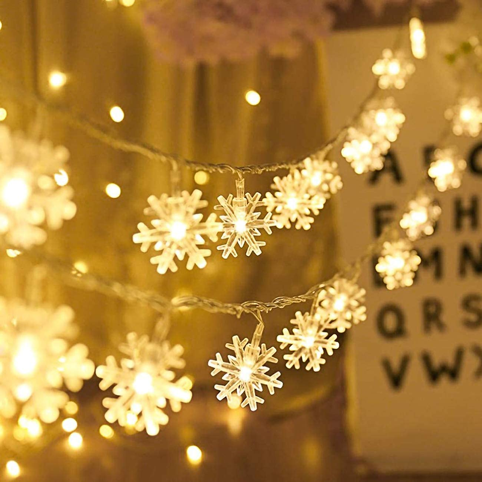 Thumbnail: Snowflake Fairy String Lights, 20ft 40 LED Battery Powered Decorative Lights