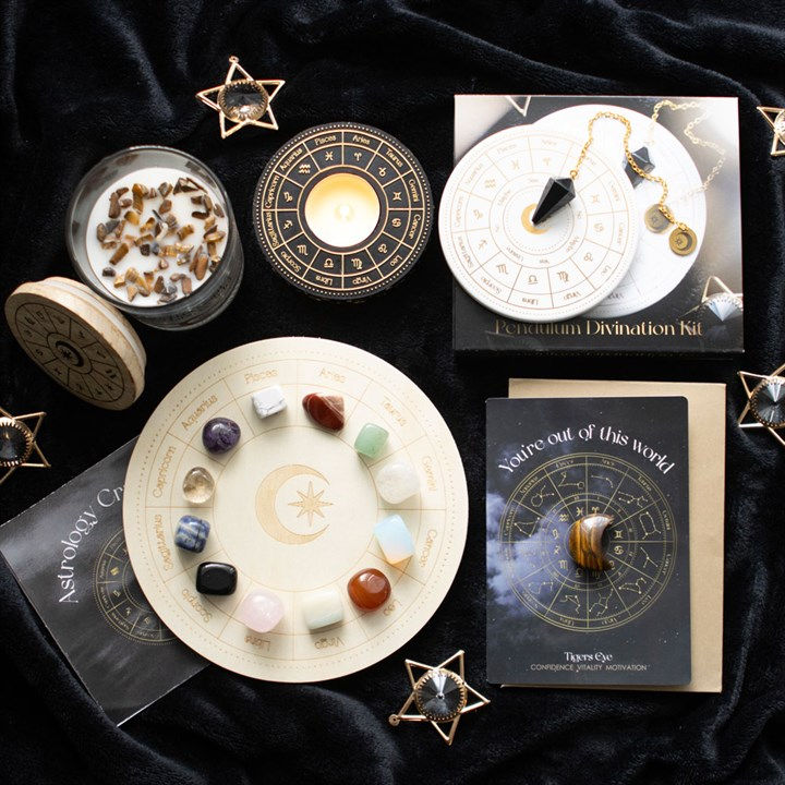 Thumbnail: Out Of This World Tiger's Eye Crystal Moon Greeting Card