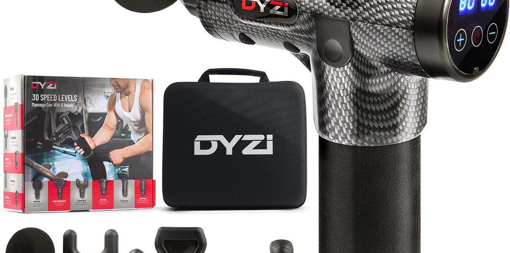 DYZI Massage Gun with 6 Heads – 30-Speed Deep Tissue Percussion Massager