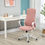 Thumbnail: High-Back Home Office Chair Height Adjustable Elastic Desk Chair Pink