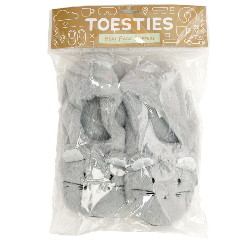 Thumbnail: Toesties Heat Wheat Pack Warmer Slippers - Mouse Novelty Gift