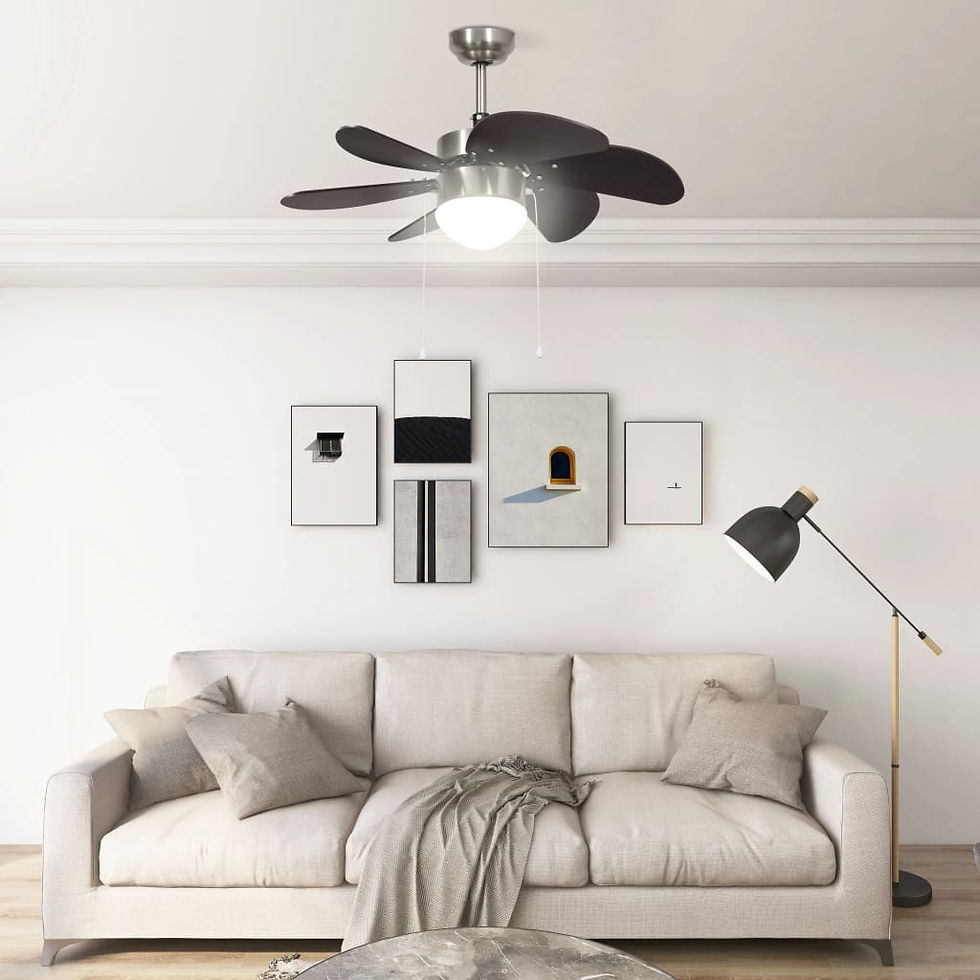 Thumbnail: Ceiling Fan with Light 76 cm Dark Brown